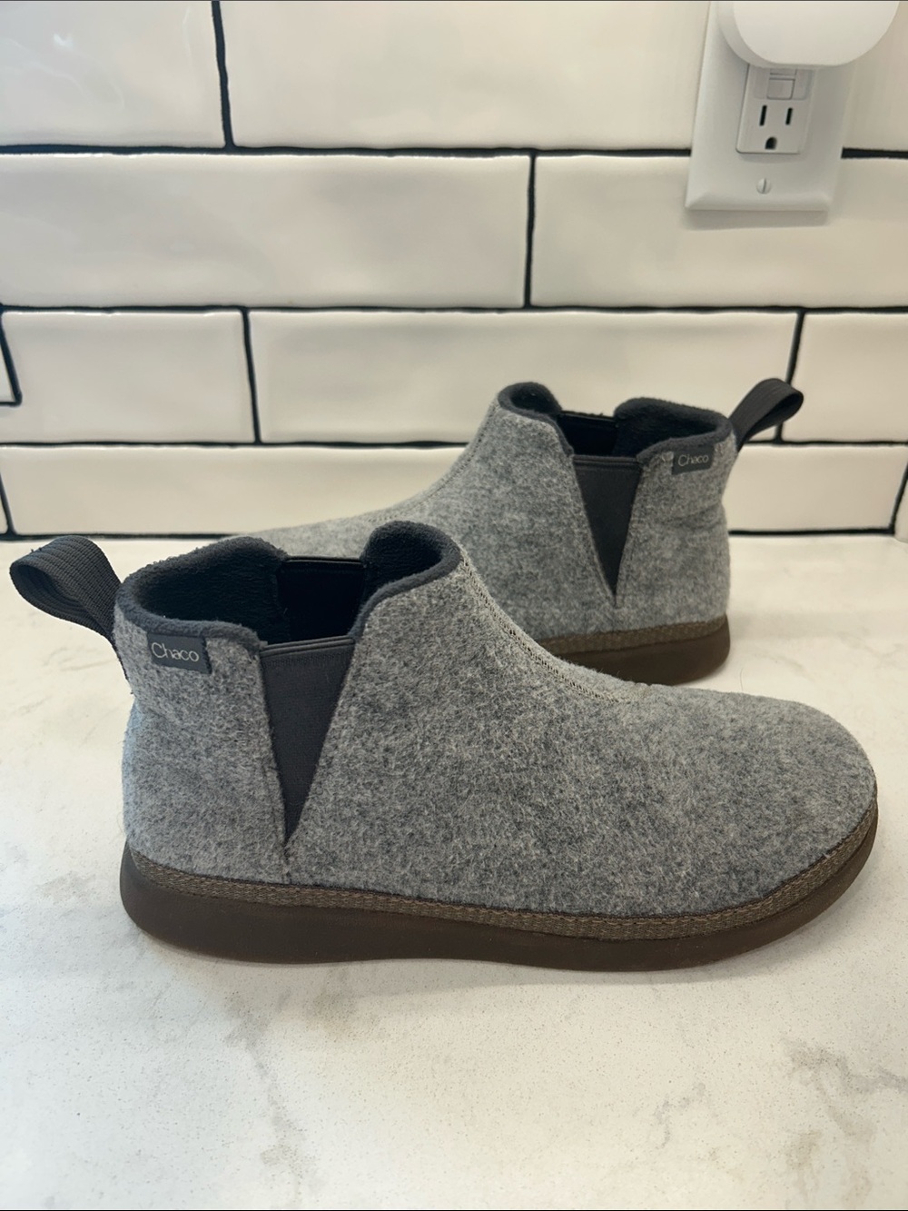 Chaco Gray Revel Chelsea Wool Slip-On Bootie Size 8.5 - Picture 5 of 16